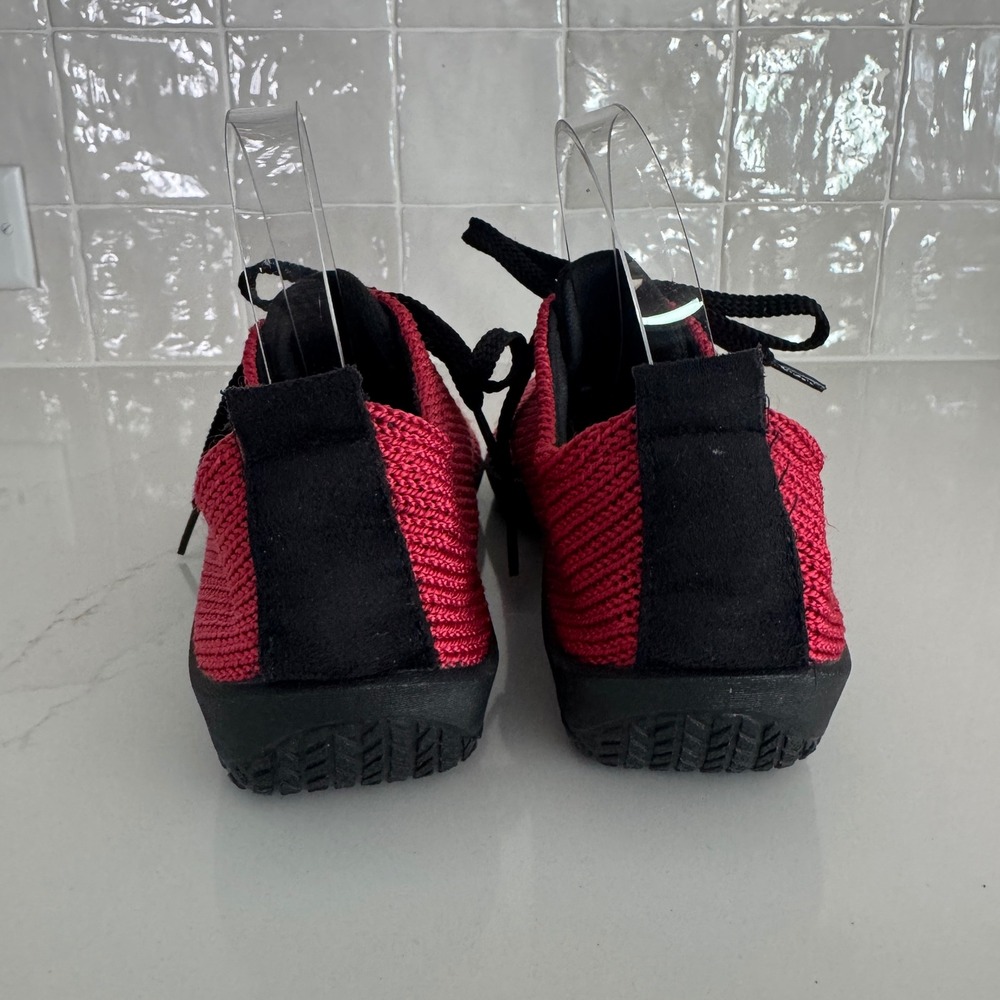Arcopedico LS Shock Knit Sneakers Womens 41 Red Lace Up Wedge Comfort Shoes - Picture 3 of 8